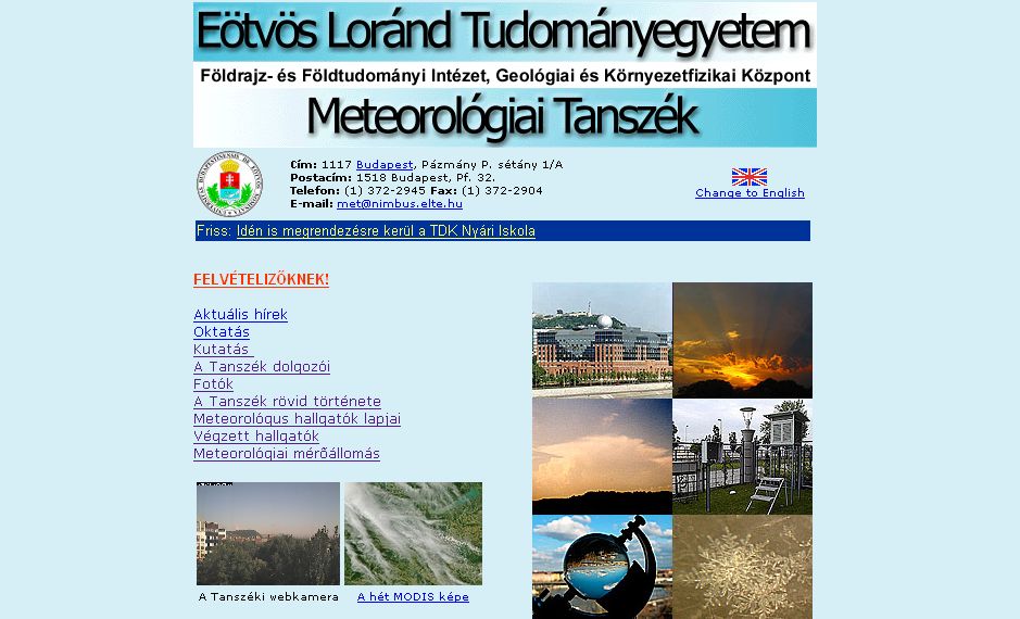 ELTE Meteorológiai Tanszék